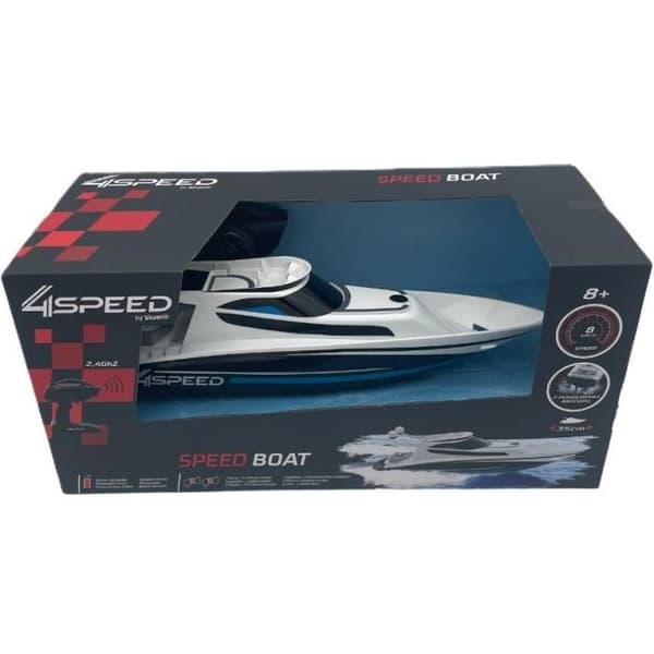 Fjärrstyrd båt - SILVERLIT - 4SPEED - Speed Boat - 8 km/h - 34 cm - vit och svart - från 8 år