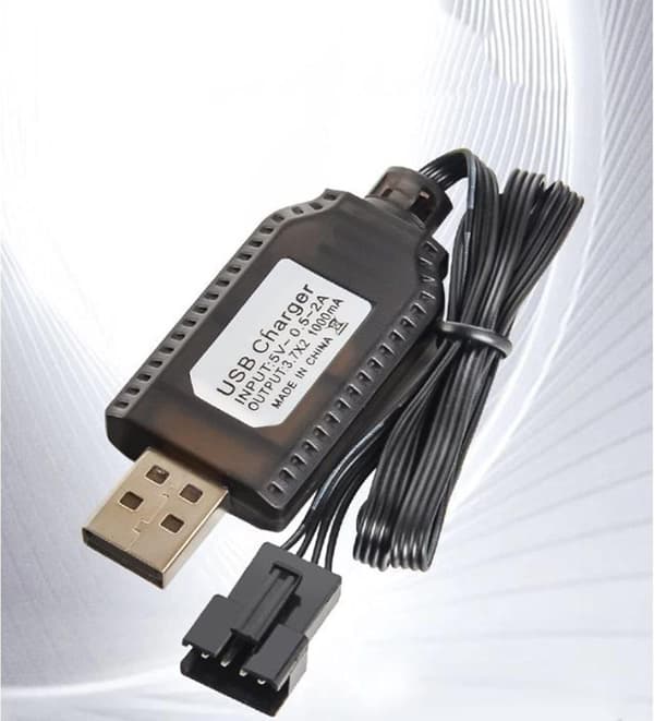 4x USB-oplader til 7.4V 2S LiPo SM-4P – Tilbehør til fjernstyret legetøj batterioplader