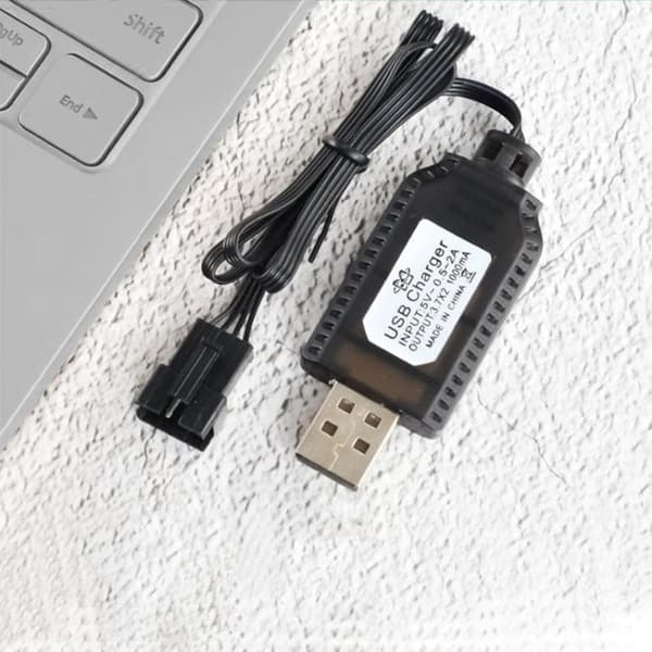 4x USB-oplader til 7.4V 2S LiPo SM-4P – Tilbehør til fjernstyret legetøj batterioplader
