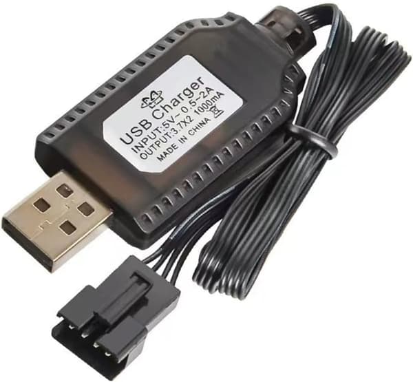 4x USB-oplader til 7.4V 2S LiPo SM-4P – Tilbehør til fjernstyret legetøj batterioplader
