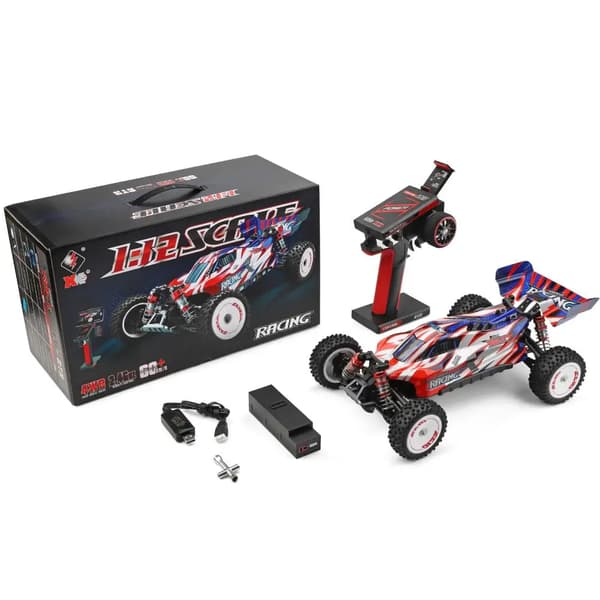 Wltoys RC-bil, 60 km/h hastighet, 100 m räckvidd för fjärrkontroll,2000MAH 1B