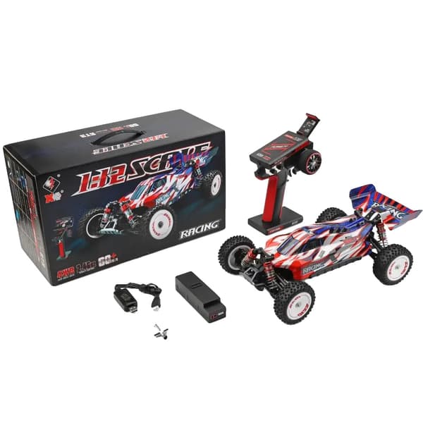 Wltoys RC-bil, 60 km/h hastighet, 100 m räckvidd för fjärrkontroll,2000MAH 1B