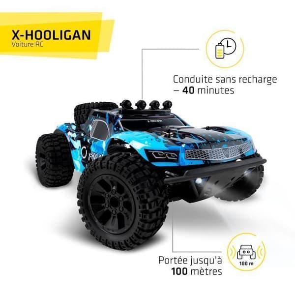 OVERMAX Huoligan Large Speedy Remote Control Car, skala 1:10, 50 km/h hastighet, 100 meters räckvidd, 4x4 Drive, 40min