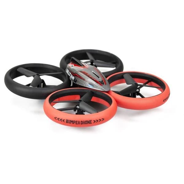 Fjärrstyrd drönare - FLYBOTIC - Bumper Drone Bed - 17 cm - röd och svart - från 8 år