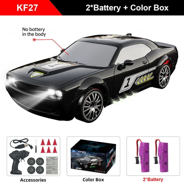 RC Drift Bil, 4WD Ydelse, Høj-Brightness LED Lygter,KF27 Sort 2B BX