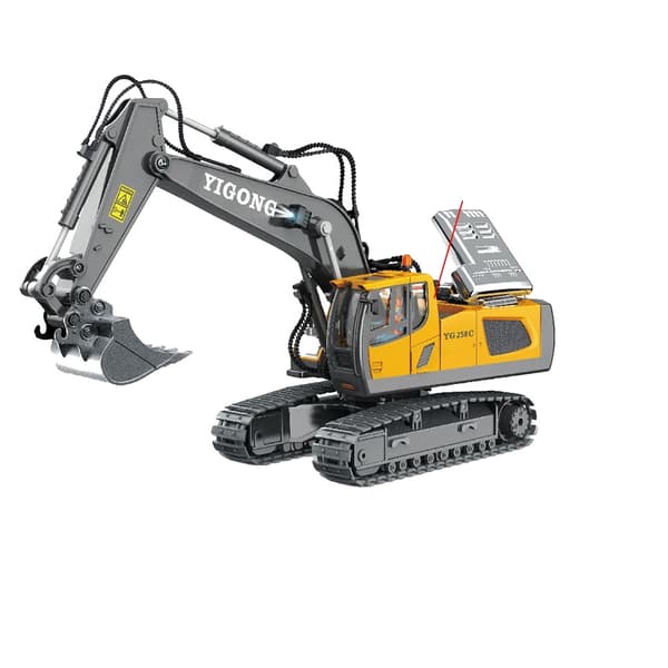 Fjernstyret gravemaskine, 2 lithiumbatterier inkluderet, 9-kanals kontrol,11ch-excavator-2b