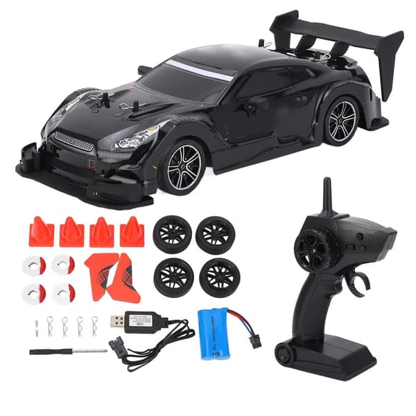 RC Bil, 30 km/t Hastighed, 4WD Drift, 2.4GHz Fjernbetjening,sort