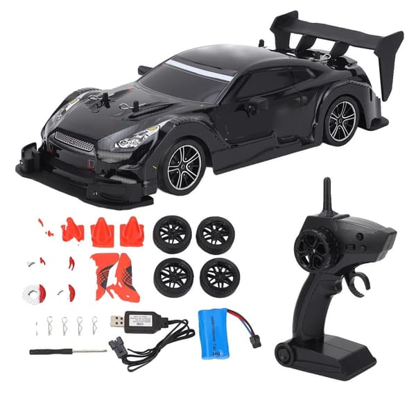 RC Bil, 30 km/t Hastighed, 4WD Drift, 2.4GHz Fjernbetjening,sort