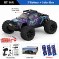 Miniatyrbillede 2 af 2: Fjernstyret Off-road Bil, Maksimal Hastighed 100 KM/T, 3 Batterier Inkluderet,PT14R Lilla 3B BX