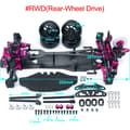 Miniatyrbillede 2 af 2: Drift Bil Chassis Kit, Legeret & Carbon Fiber Konstruktion, Justerbar Højde,til RWD-Pink