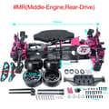 Miniatyrbillede 2 af 2: Drift Bil Ramme Kit, Legering & CF Chassis, Bælte Drift,til MR-Pink