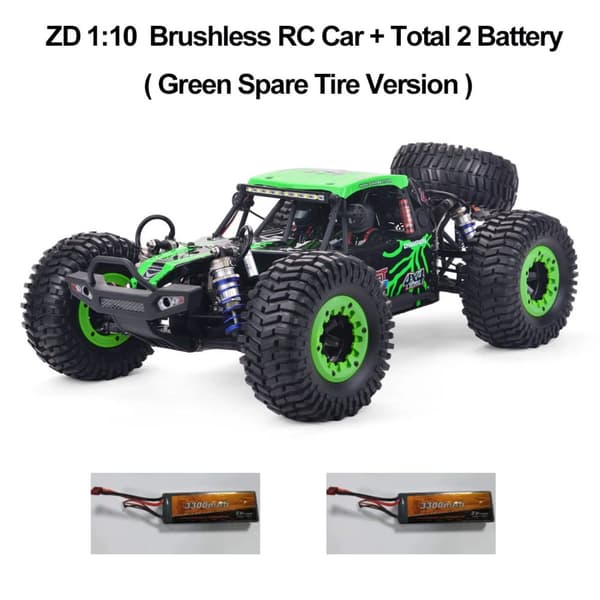 ZD Racing RC-auto, 80 km/h nopeus, 3S 11.1V akku,Vihreä varaosa 2B