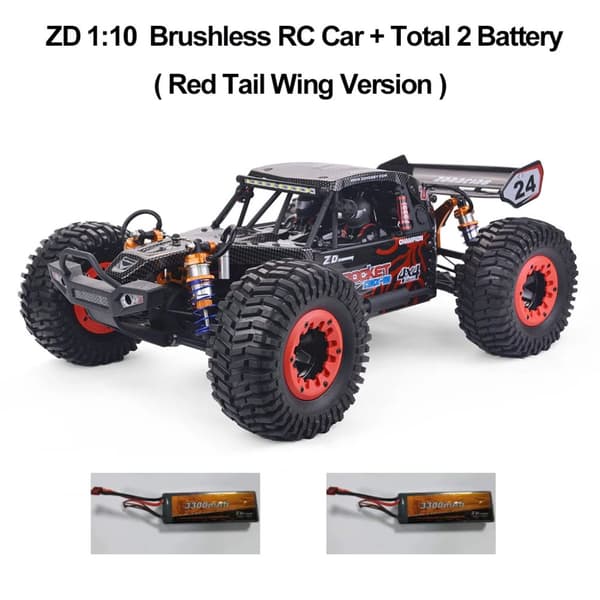 ZD Racing RC bil, 80 km/t hastighed, 3S 11.1V batteri,Rød Hale Vinge 2B