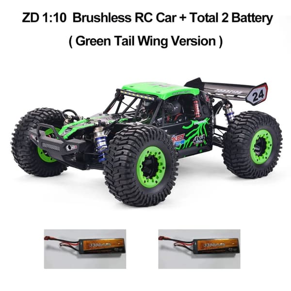 ZD Racing RC bil, 80 km/t hastighed, 3S 11.1V batteri,Grøn Halevinge 2B