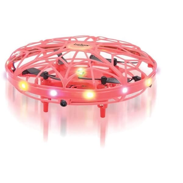 LEXIBOOK Mini Induction Flying Drone - Gesture Control - Altitude Hold - Ljuseffekter - Röd/Svart
