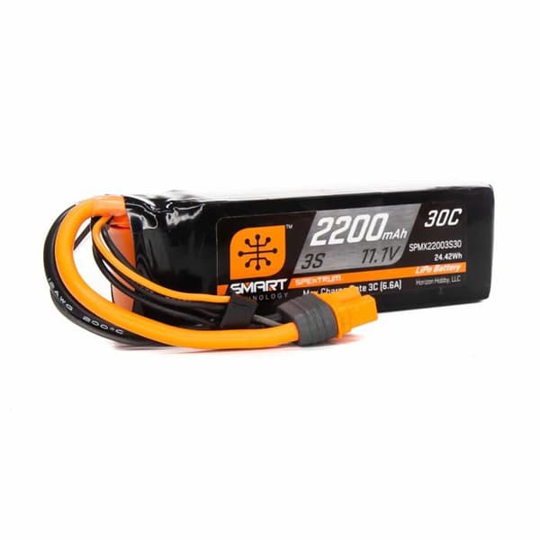 Spektrum radiokontrollfordon - SPMX22003S30 - 11,1V 2200mAh 3S 30C Smart LiPo-batteri: IC3 Flerfärgad