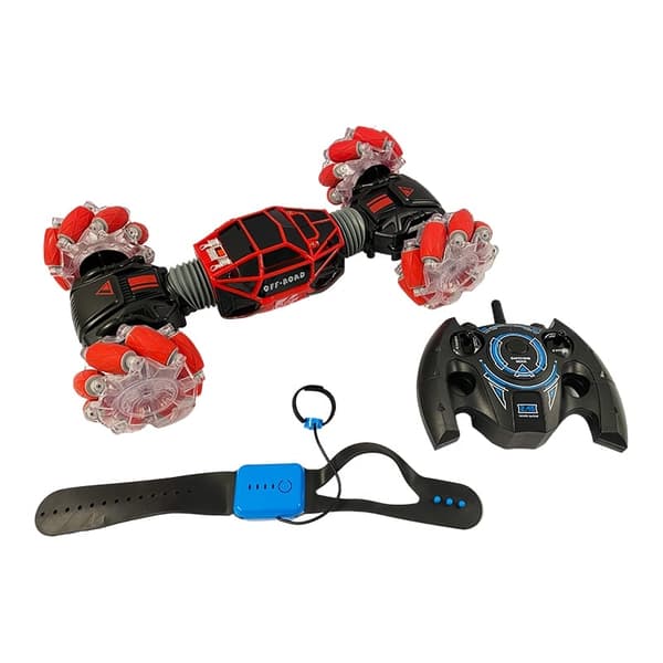 Fjärrstyrd stuntbil med LED-ljus &amp; 2 fjärrkontroller Blå