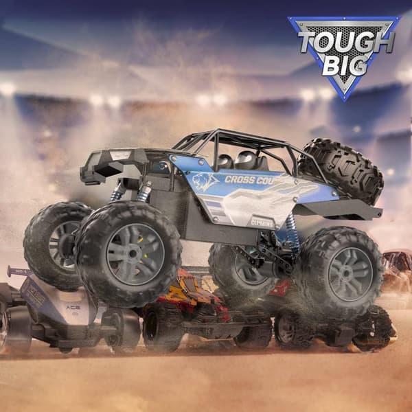 Monster Truck, 4WD, Store Dæk, Realistisk Lyd,Blå