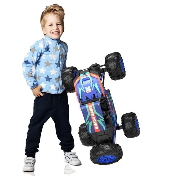 Monster Truck, 4WD, Store Dæk, Realistisk Lyd,Blå