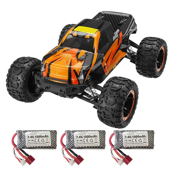 RC Bil, 1/16 Skala, 45 km/t Hastighed, Børsteløs Motor,03 tre batteri