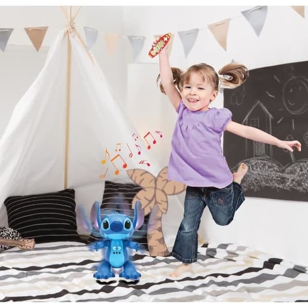 Lexibook - Tvåspråkig och interaktiv fjärrstyrd Stitch-robot, med Stitchs riktiga röst