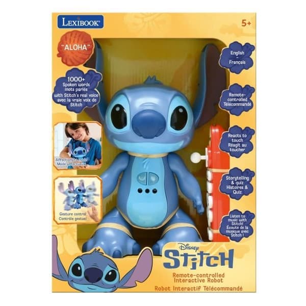 Lexibook - Tvåspråkig och interaktiv fjärrstyrd Stitch-robot, med Stitchs riktiga röst