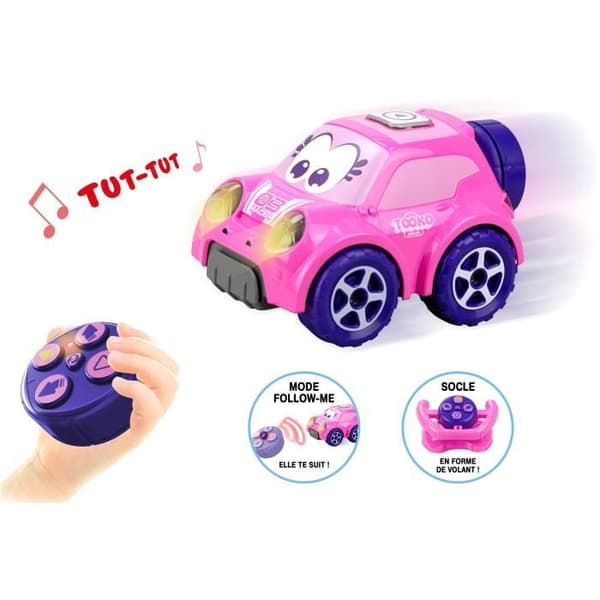Fjärrstyrd bil - TOOKO - FÖLJ MIG - Rosa - Med ratt - Från 2 år