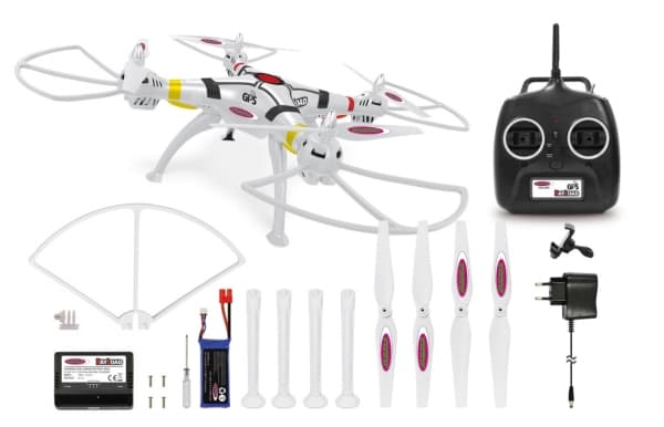 Jamara Payload GPS Altitude, 4 roottoria, 667 m/s, 0,35 kg, SD, 2700 mAh, Valkoinen