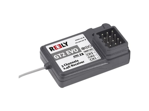 Reely GT2 EVO 3-kanavainen vastaanotin 2,4 GHz Liitinjärjestelmä JR