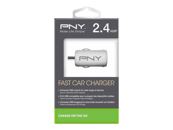 PNY P-P-DC-UF-W01-RB, Auto, Tupakansytytin, 5 V, Valkoinen