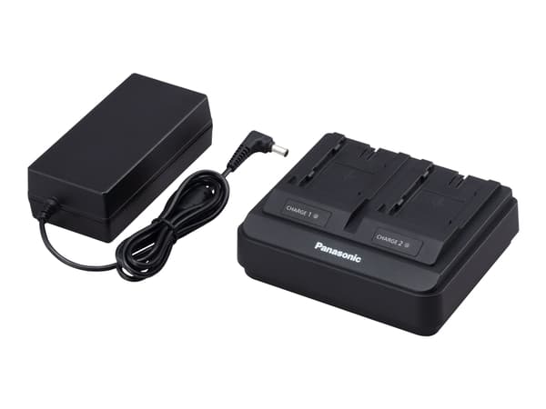 Panasonic AG-BRD50 - Batterilader + AC-strømadapter - 2 x batterier lader - 4000 mA Sort