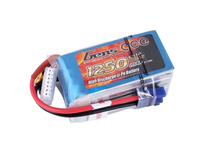 Gens ace B-60C-1250-6S1P, Batteri, Multifärg