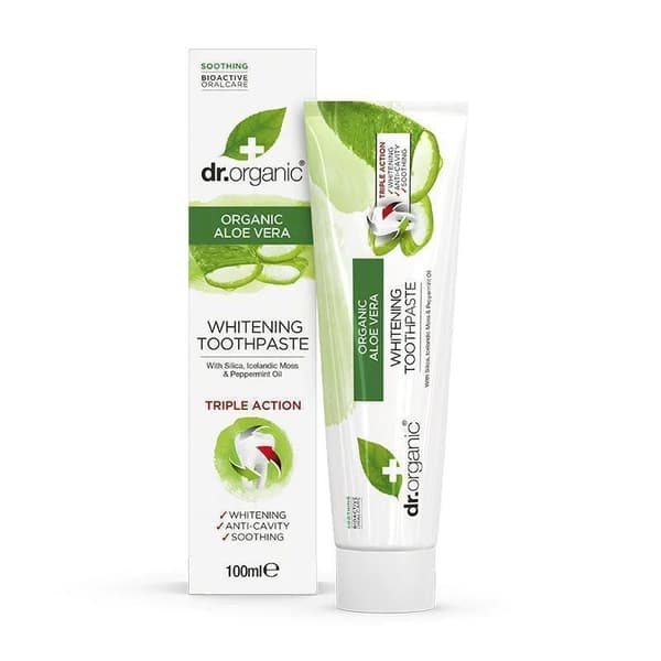 6-pack Tandkräm Aloe Vera 100ml Dr Organic (Ekologisk/Vegansk)