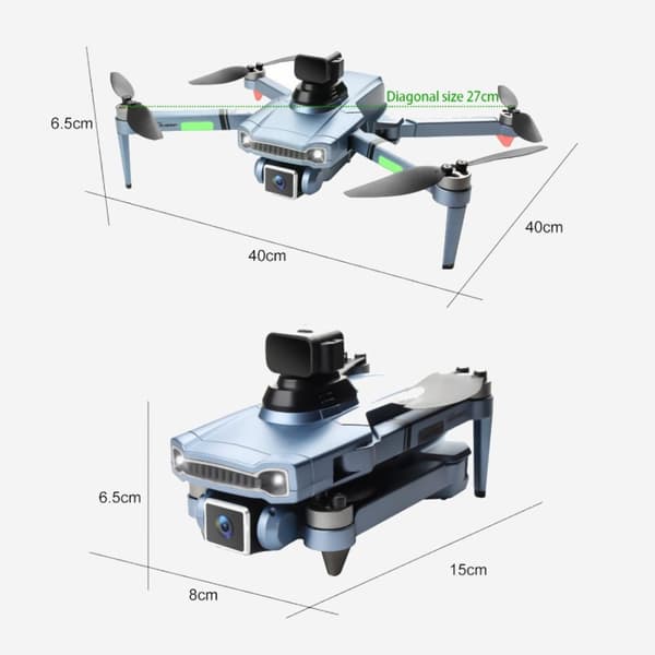 GPS Drönare Mini UAV Pro med 5G 4K HD kamera med 2 St 2200MA batterier för längre flygtid