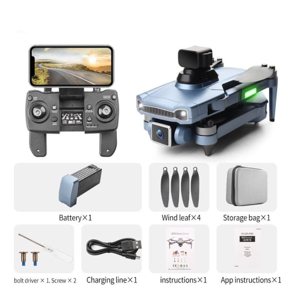 GPS Drönare Mini UAV Pro med 5G 4K HD kamera med 2 St 2200MA batterier för längre flygtid