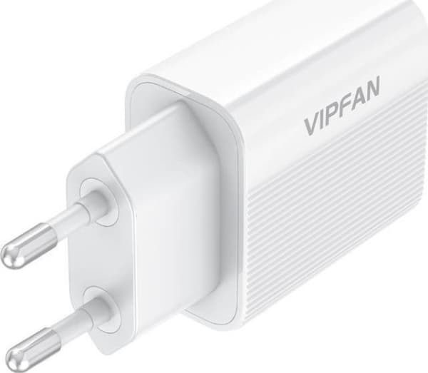 Vipfan E01 nätladdare, 1x USB, 2,4A + Micro USB-kabel (vit)