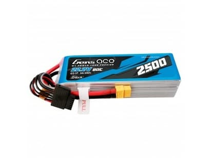 Gens ace G-Tech 2500mAh 22.2V 80C 6S1P Lipo Battery Pack with XT60 plug, Battery
