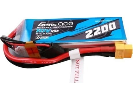 Gens ace G-Tech 2200mAh 11.1V 45C 3S1P Lipo Battery Pack with XT60 Plug, Battery, Black