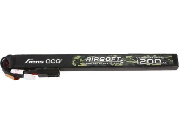 Gens Ace Gens ace 25C 1200mAh 3S1P 11.1V Airsoft Gun Lipo-batteri med mini Tamiya Long size-kontakt