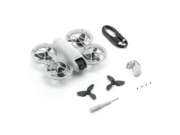 DJI Neo, 4 rotorer, 12 MP, 3840 x 2880 piksler, 16 m/s, 1435 mAh, svart, hvit