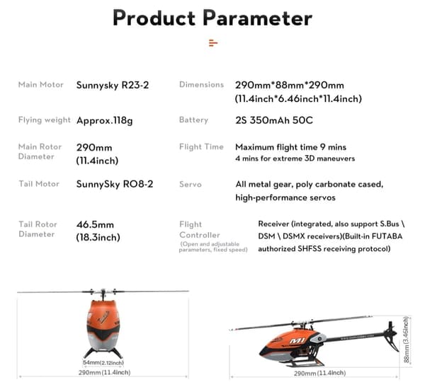 OMP Hobby M1 Helikopter SFHSS - Gul