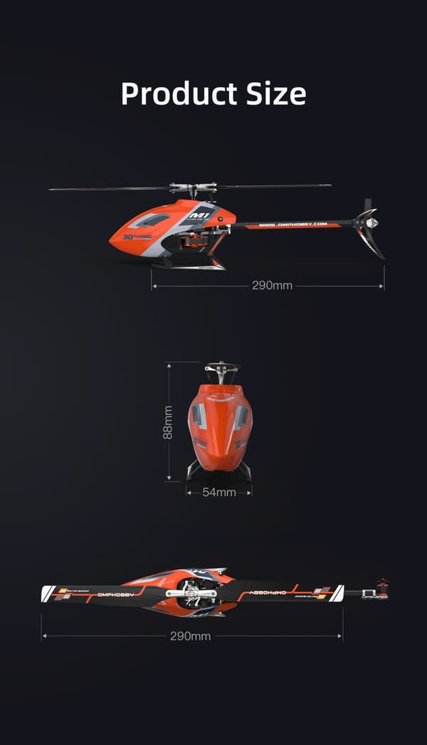 OMP Hobby M1 Evo BNF Helikopter - Gul
