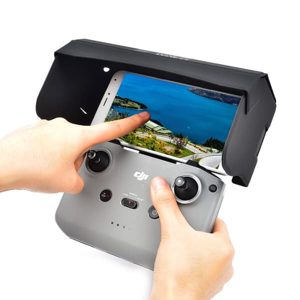 INF Solhette for DJI Mini2/Mavic 3/ Air 2/Air 2S Fjernkontroll Smarttelefon solskjerm Sort