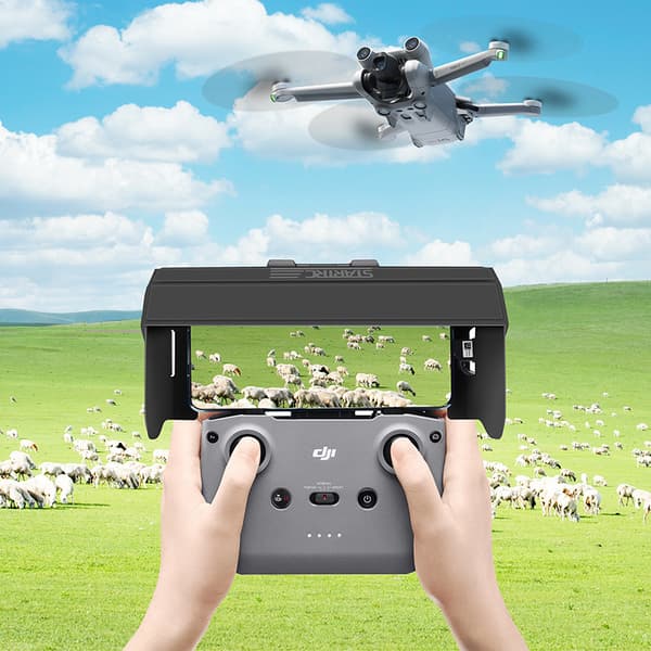 INF Solhette for DJI Mini2/Mavic 3/ Air 2/Air 2S Fjernkontroll Smarttelefon solskjerm Sort