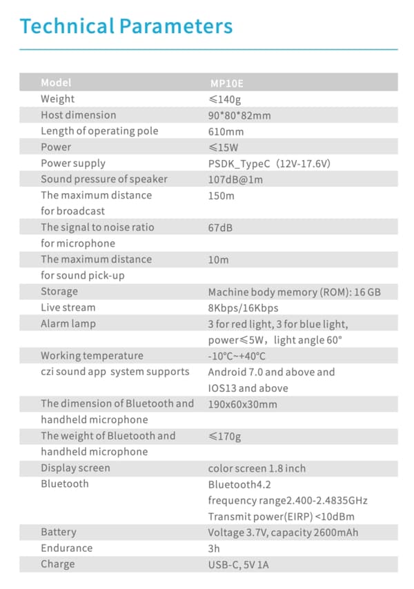 CZI MP10E Pickup & Broadcasting System
