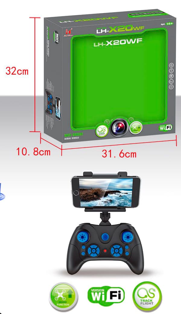 Lead Honor LH-X20WF-480P Radiostyrd drönare med Kamera 2.4G
