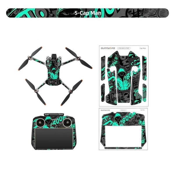 Sunnylife Sticker kit DJI Mini 4 Pro och DJI RC 2 - Cap man
