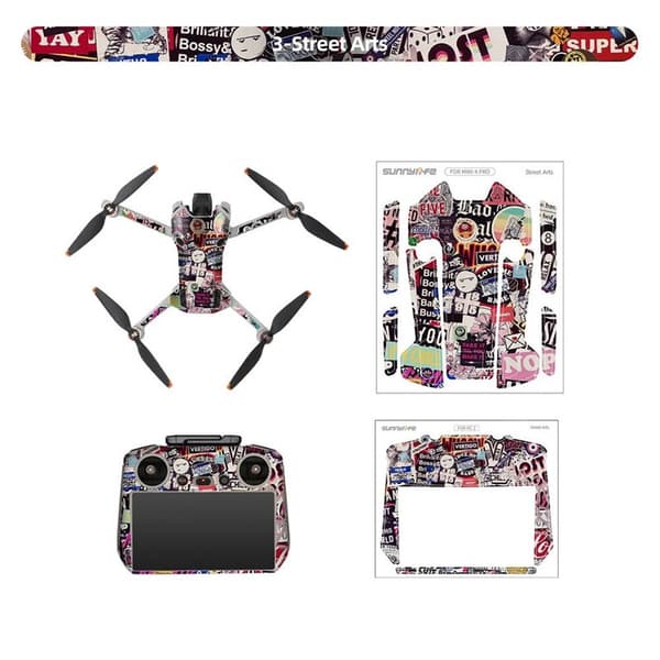 Sunnylife Sticker kit DJI Mini 4 Pro og DJI RC 2 - Street arts