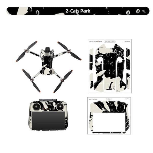 Sunnylife Sticker kit DJI Mini 4 Pro och DJI RC 2 - Cats park