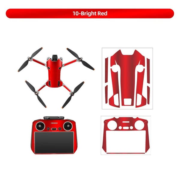 Sunnylife Sticker kit DJI Mini 4 Pro og DJI RC 2 - Bright red